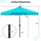 Polyester Auto-Tilt Solar Patio Umbrella with LED Lights and 10x8.3 ft Shade